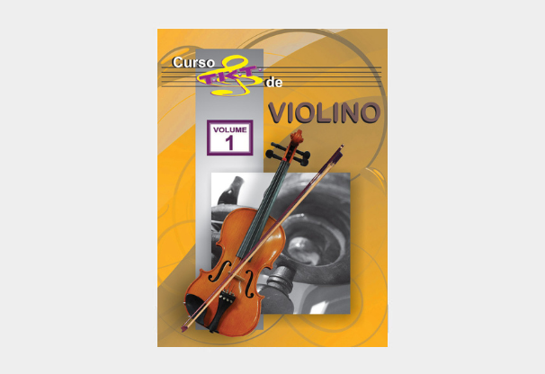 Capa de livro para aula de violino na escola de música Khoros, localizada na zona norte de São Paulo.